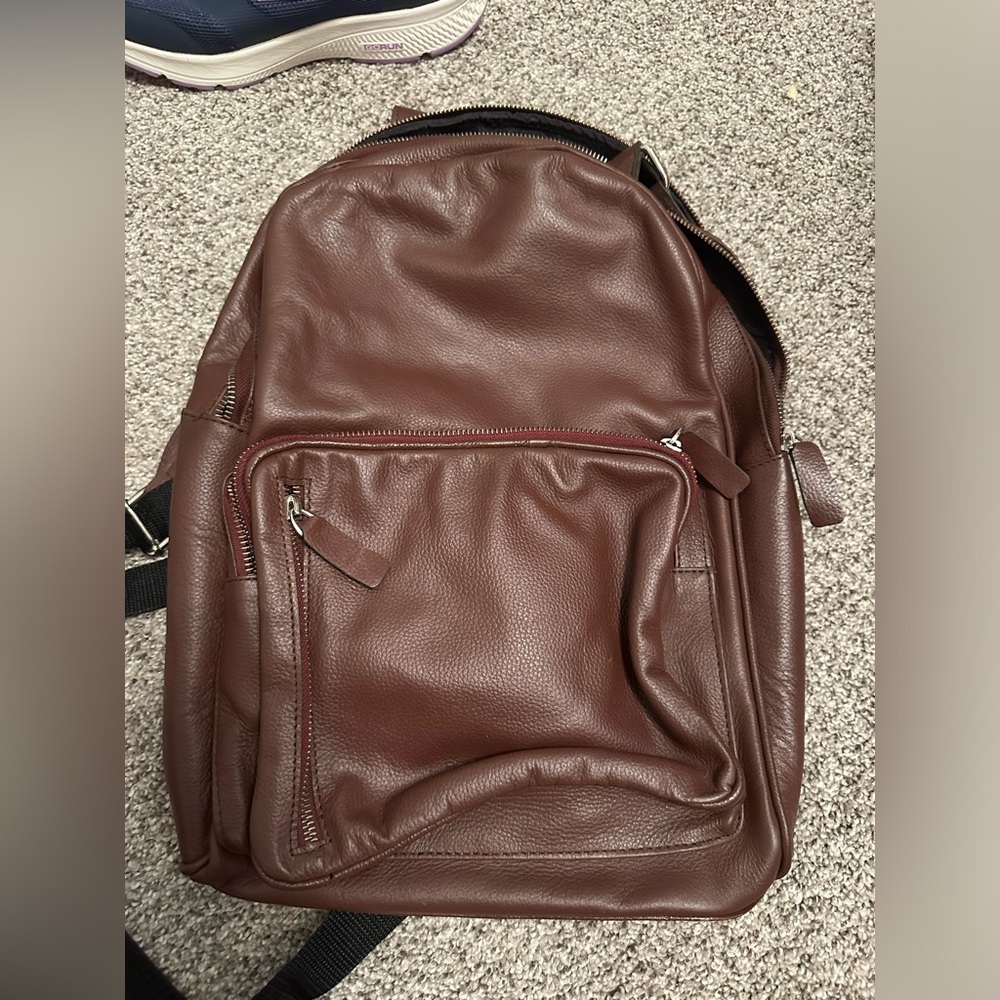 Brown leather mini backpack from Nordstrom